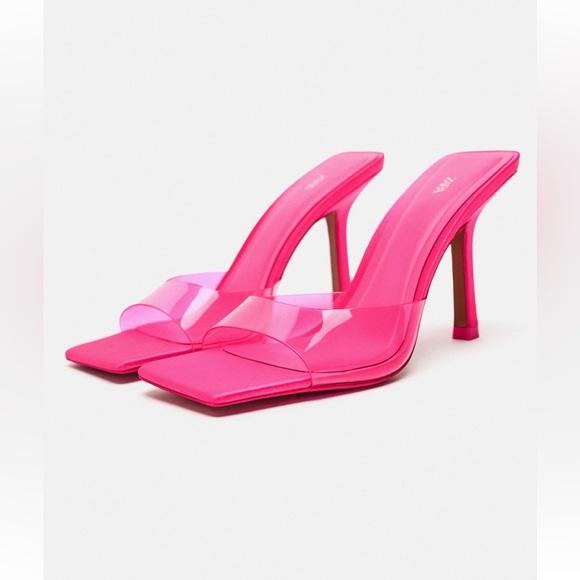 Zara Shoes - NWT Zara HIGH HEELED VINYL MULE